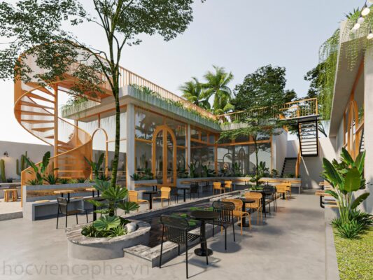 Quán cafe sân vườn phong cách