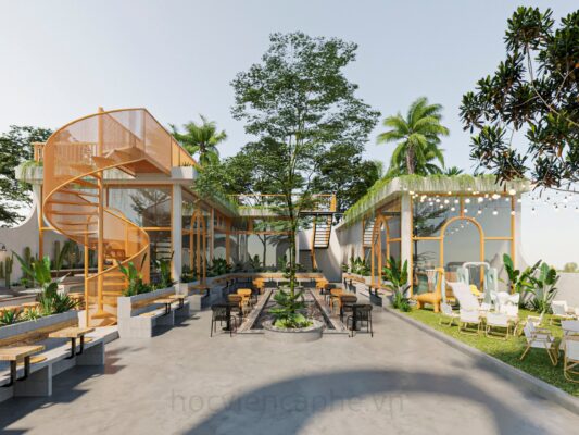 Quán cafe sân vườn phong cách vintage