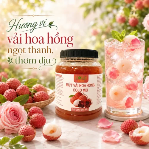 Mứt vải hoa hồng Colomix